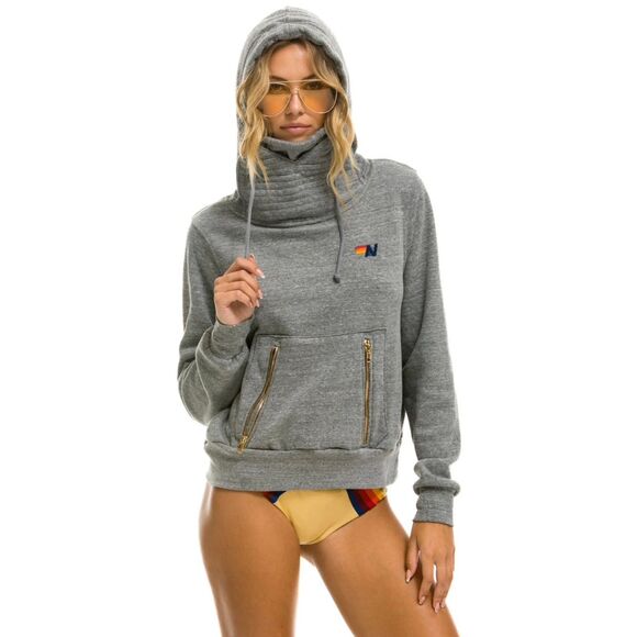 Aviator Nation Gray Hoodie with Multicolor Logo - Picture 3 of 14